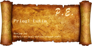 Priegl Eutim névjegykártya